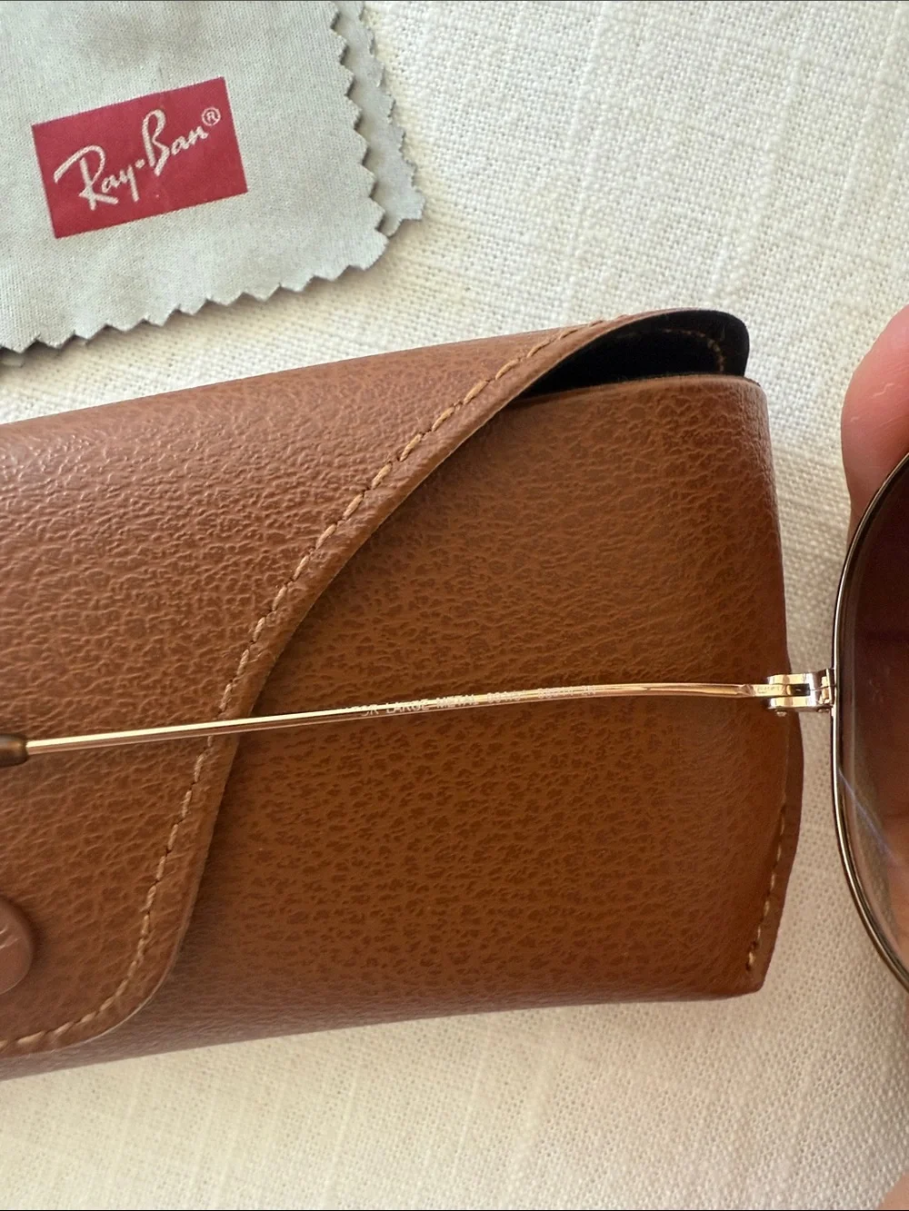 Ray-Ban Gold Frame Sunglasses with Brown Gradient Lenses